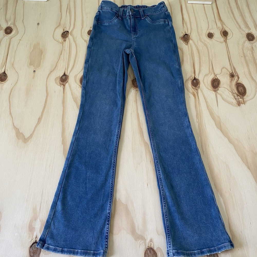 Aerie Size S Bootcut Flare Light Wash Denim Blue Jeans Elastic Band New